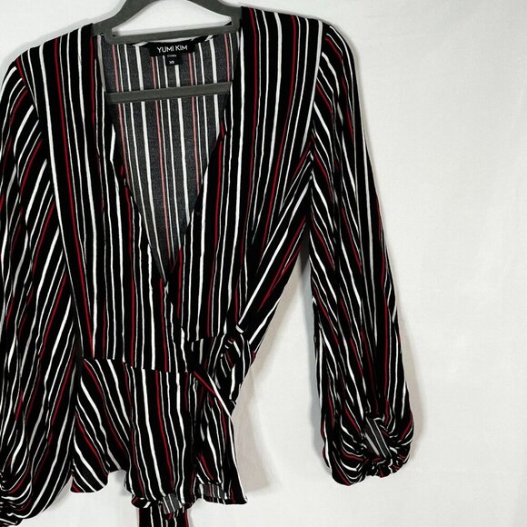 Yumi Kim Anthropologie Stunner Stripe Posh LIfe Wrap Blouse Striped Size XS‎ - Picture 3 of 10